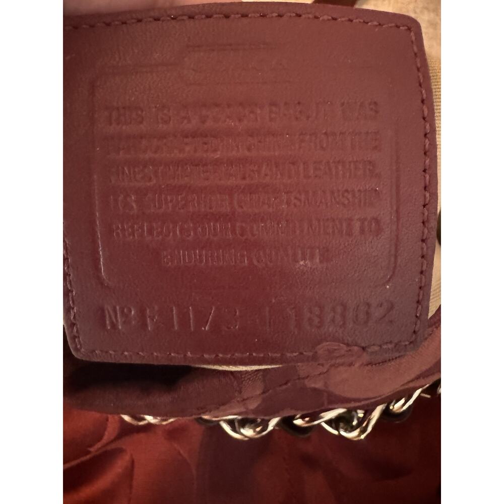 Coach Crossbody Bag Womens Medium Burgundy Signature C F18862 Y2K Classic - Picture 10 of 10